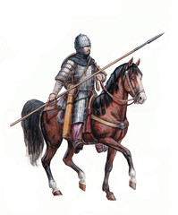 Mounted knight. Heavy armored magyar (hungarian) rider. Battle of Lechfeld, 955.