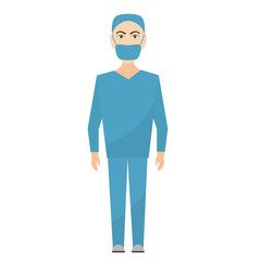 Hospital medical doctor (nurse) on white vector flat illustration