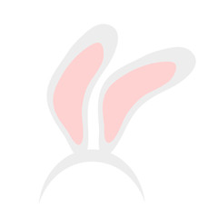 Easter bunny ears mask hand draw vector illustration. Rabbit ear spring hat set isolated on white background.