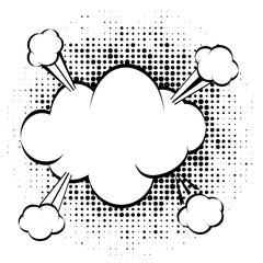 Cartoon, Comic Speech Bubbles, Empty Dialog Clouds with Halftone Dot Background in Pop Art Style. Vector Illustration for Comics Book , Social Media Banners, Promotional Material