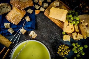 Classical Swiss cheese fondue