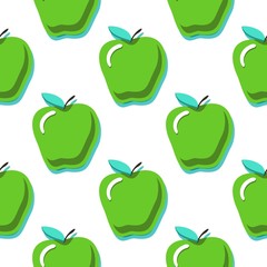 Apples vector seamless pattern. Seamless