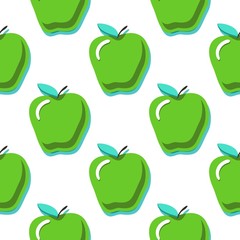 Apples vector seamless pattern. Seamless