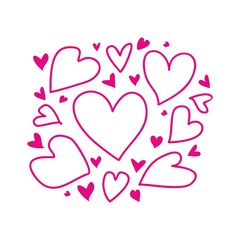 Vector pink heart print. Decorative