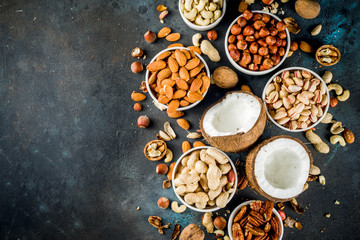 Various types of nuts