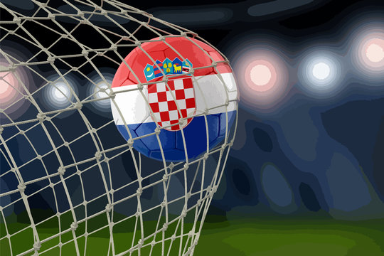 Croatian soccerball in net