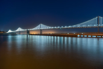 Fototapeta na wymiar San Francisco Bay Bridge at night, California, USA