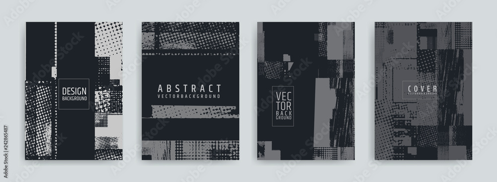 Poster set of abstract background cover designs. screen error effect. failure. vector graphics. abstract ba