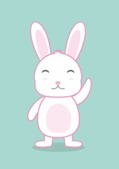 Cute rabbit vector on isolated background