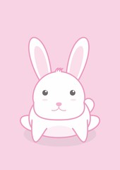 Cute rabbit vector on isolated background
