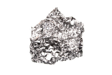 crumpled metal isolated on white background
