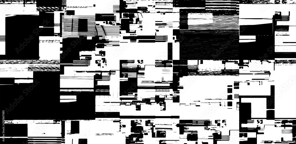 Fototapete abstract vector background. screen error effect. strokes cut out irregular geometric patterns. glitc