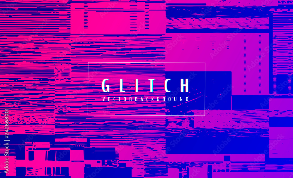 Poster abstract vector background. screen error effect. strokes cut out irregular geometric patterns. glitc