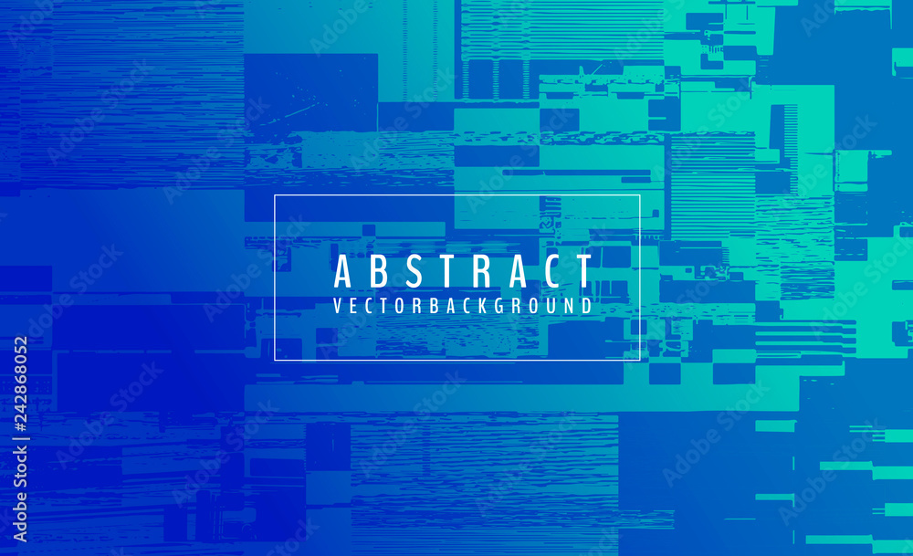 Poster abstract vector background. screen error effect. strokes cut out irregular geometric patterns. glitc