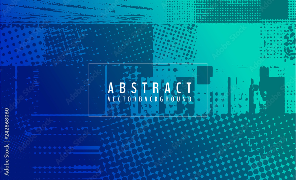 Poster Abstract vector background. Screen error effect. Strokes cut out Irregular geometric patterns. Glitch background. Geometric pattern. Halftone elements.