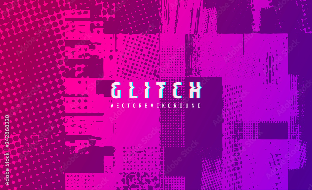 Poster abstract vector background. screen error effect. strokes cut out irregular geometric patterns. glitc