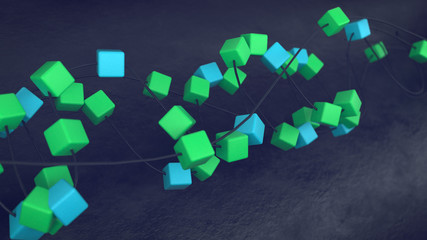 Obraz premium 3d render an abstract background with glass cubes and line