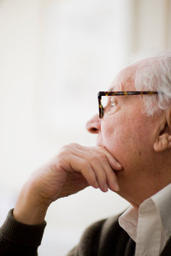Portrait of thoughtful senior man