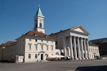 Karlsruhe, Kirche, Schloss, Statuen