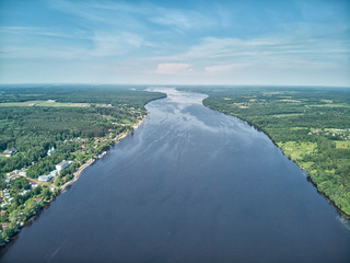 View on the valley of Volga river from the hill