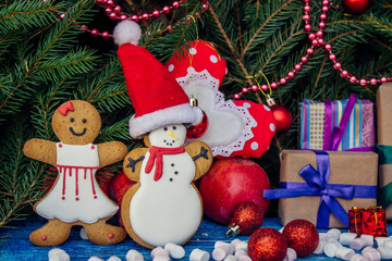 Christmas gingerbread closeup