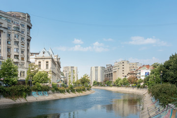 BUCHAREST, ROMANIA - August 28, 2017: street view of downtown in Bucharest, Romanian