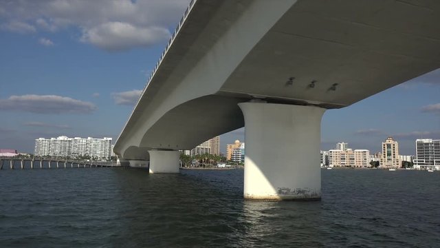 Ringling Bridge and causeway, Sarasota Bay, Florida, USA