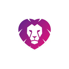 Lion head - vector logo template creative illustration.  strong, power concept symbol. Design element. - Vector