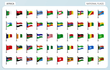 Africa national flags