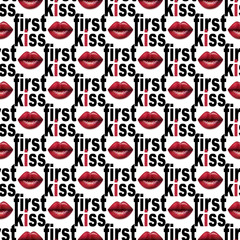 Vector fashion glossy shine, kiss,  realistic lips