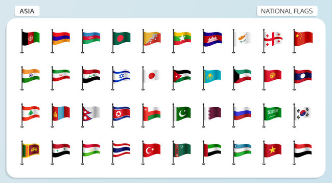 Asia national flags