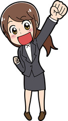 スーツを着た女性のイラスト素材
