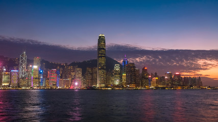 香港 ビクトリアハーバー 夕景