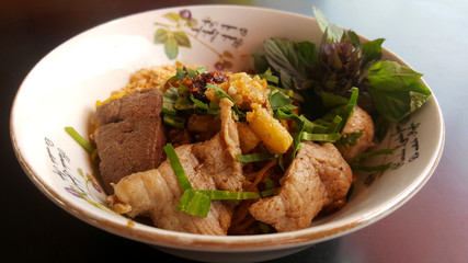 Noodles soup with pork, Thai food