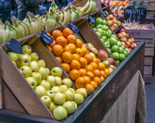 Fruits and vegetables at a farmers market