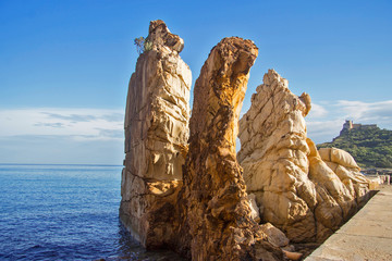 Rocks on the seashore of Tabarca, Tunisia