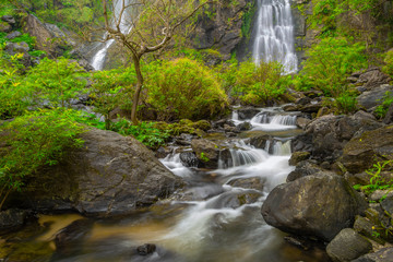 Khlong Lan Waterfall, the beautiful waterfall in deep forest at Khlong Lan National Park ,Kamphaeng Phet, Thailand,
