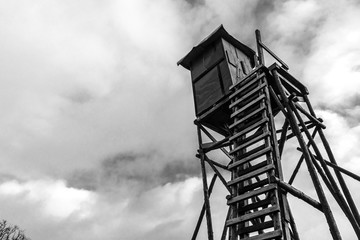 Wooden tower for foresters and hunters