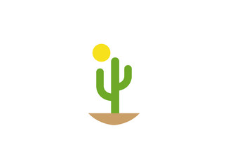 Cactus and sun logo