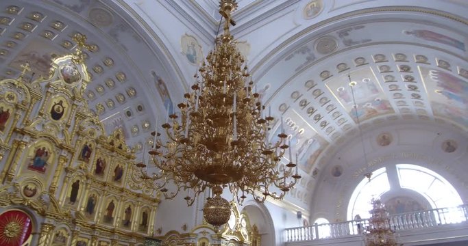 Saransk, Mordovia/Russia-winter :Saransk Cathedral of St. Theodore Ushakov hyperlapse