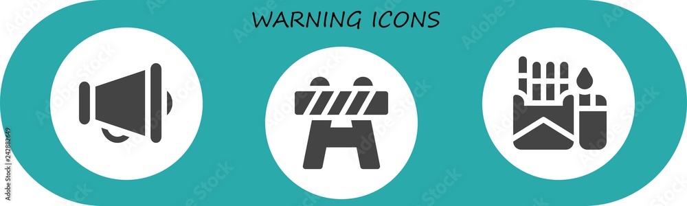 Wall mural  warning icon set