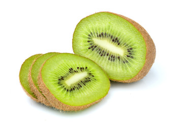 Sliced kiwi fruit isolated.