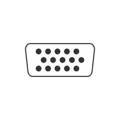 VGA port icon. Vector illustration, flat design.