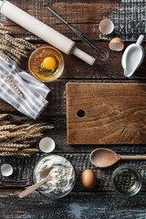 Still life with dough and flour.