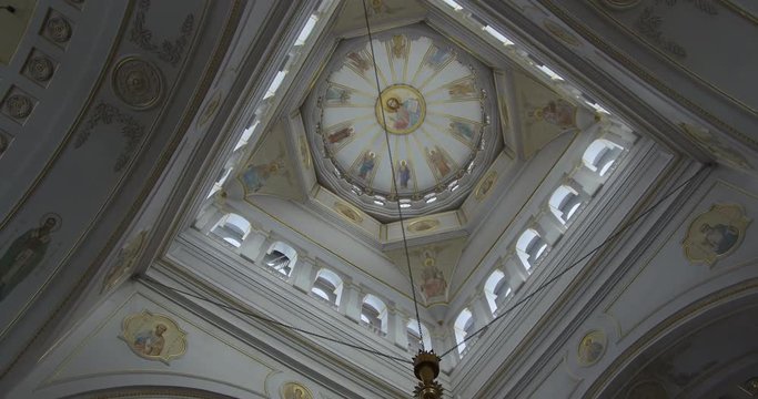 Saransk, Mordovia/Russia-winter :Saransk Cathedral of St. Theodore Ushakov hyperlapse