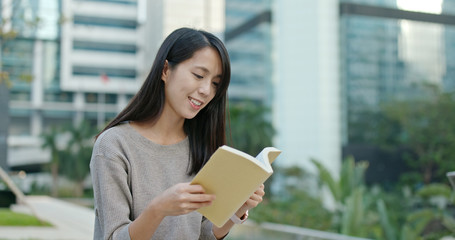 Woman read on the book