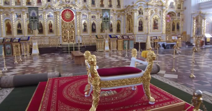 Saransk, Mordovia/Russia-winter :Saransk Cathedral of St. Theodore Ushakov hyperlapse