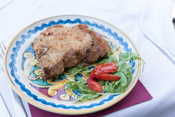 Cutlet with arugula