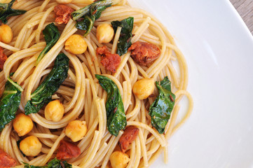 Chorizo Chickpea Pasta and Sundried Tomato