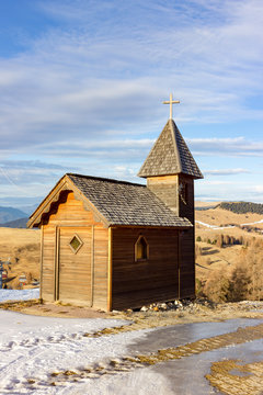 Small wooden church of mountain